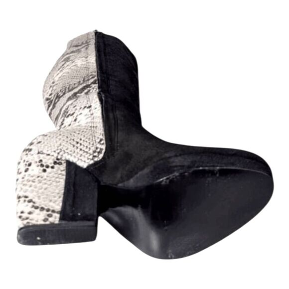 POUR LA VICTOIRE Tall Snakeskin Black Suede Heeled Boot Size 7.5 - Picture 9 of 10